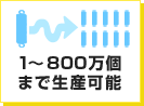 1〜800万個まで生産可能